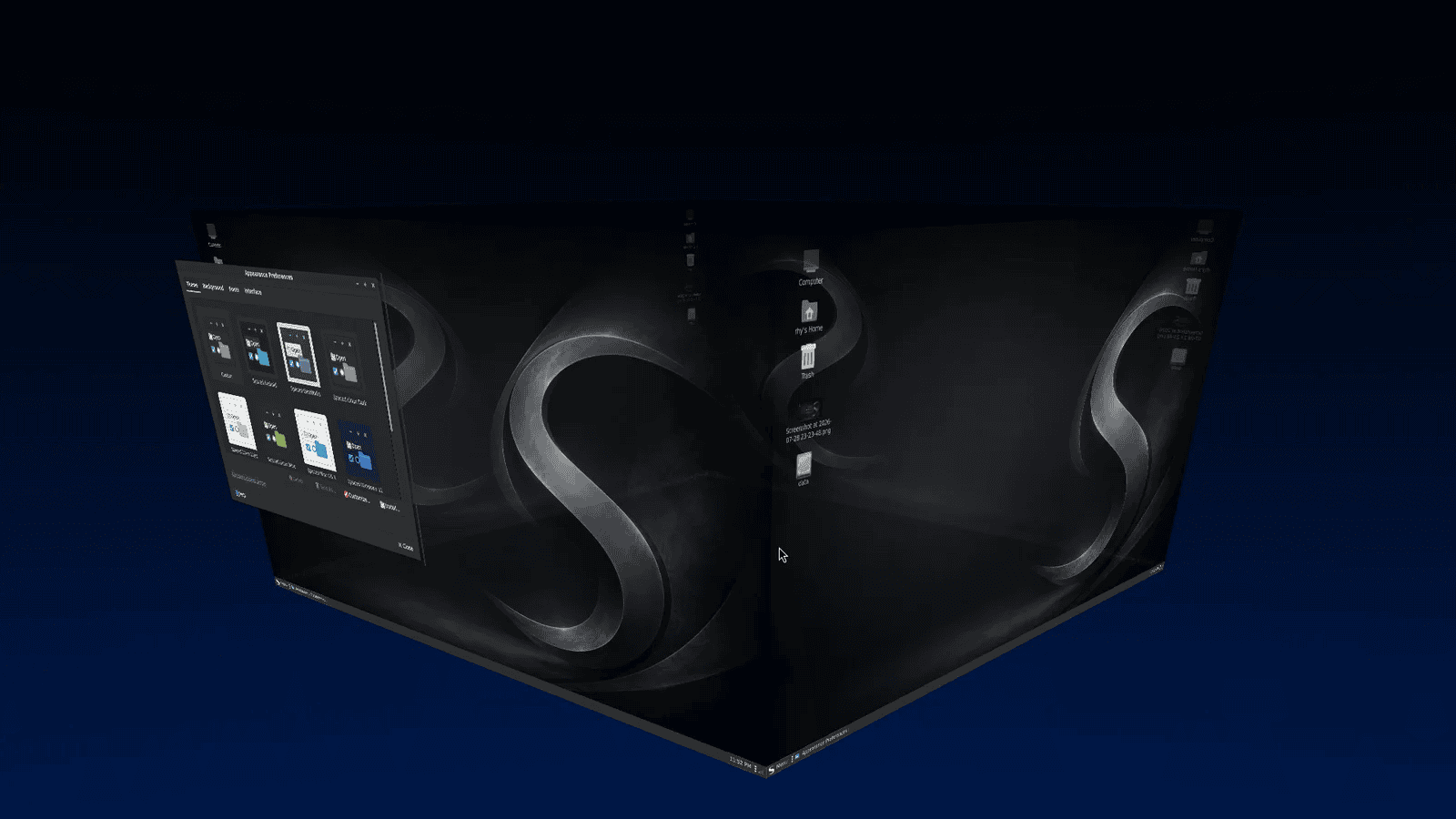 Spaced Linux desktop