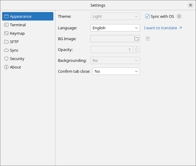 Customisation options