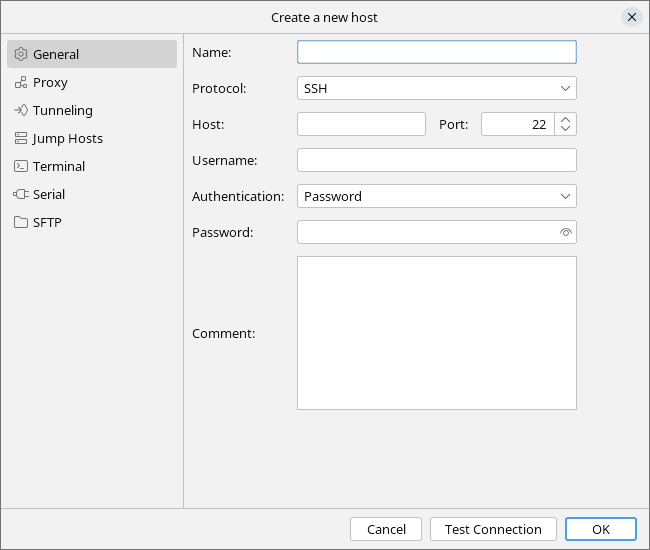 Creating a new host
