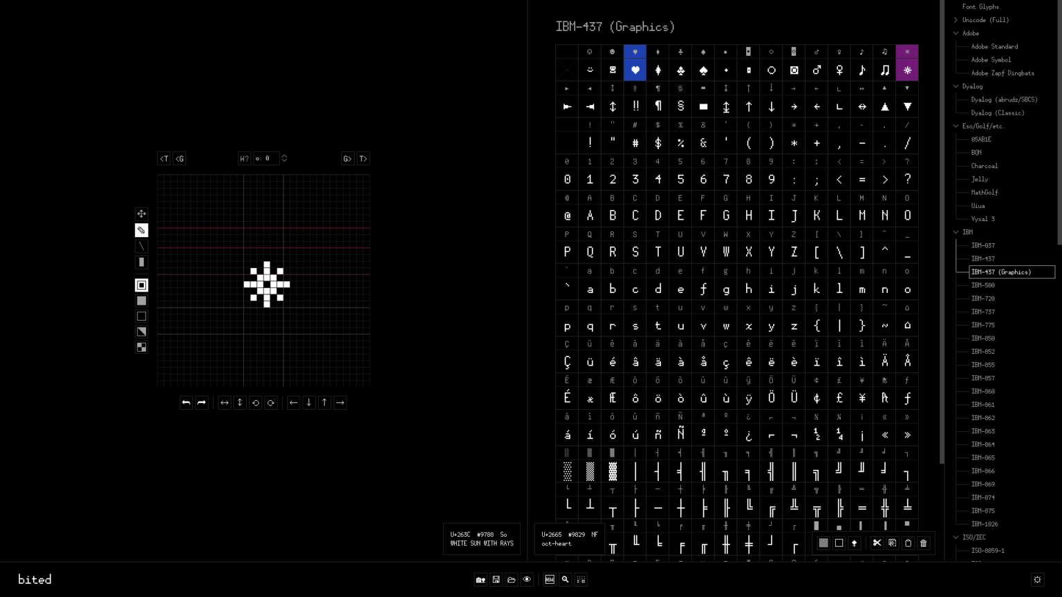 bited - bitmap font designer and editor - LinuxLinks