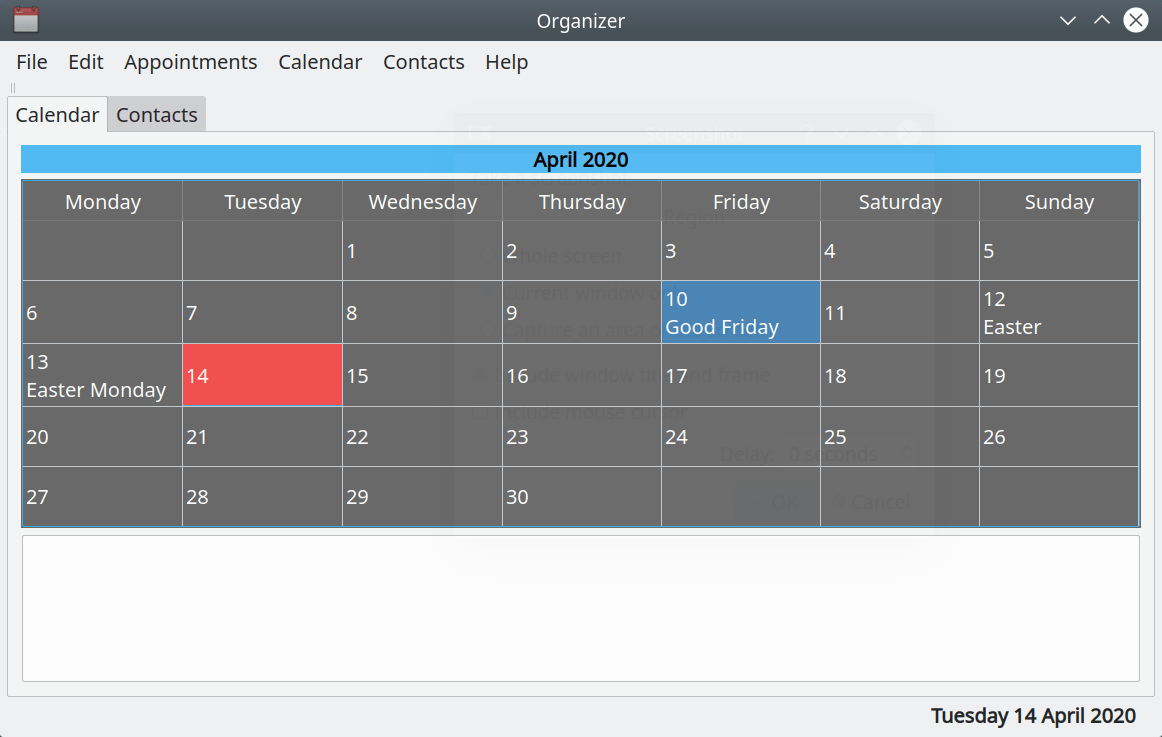LXQt Organizer in action
