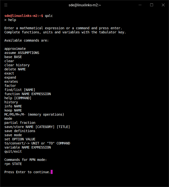 qalc commands
