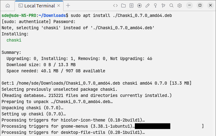 Installing the software in Ubuntu