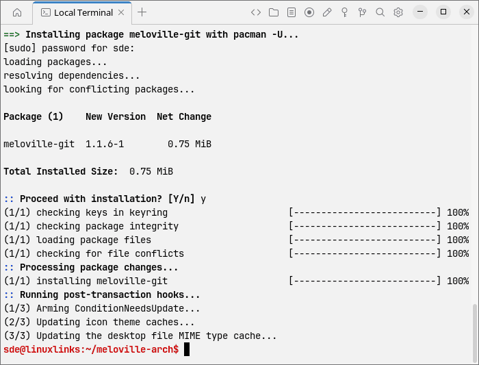 Installing Meloville