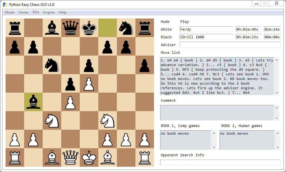 Python Easy Chess GUI in action
