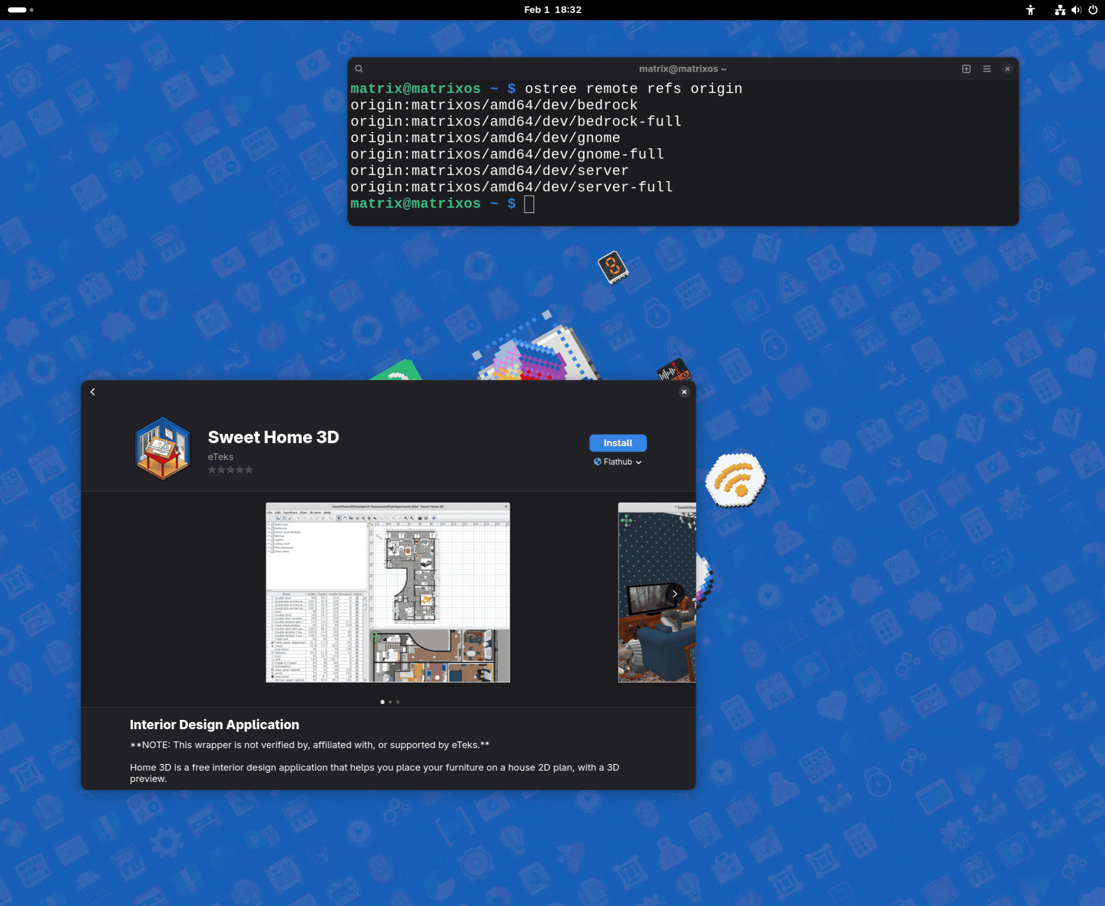 matrixOS desktop