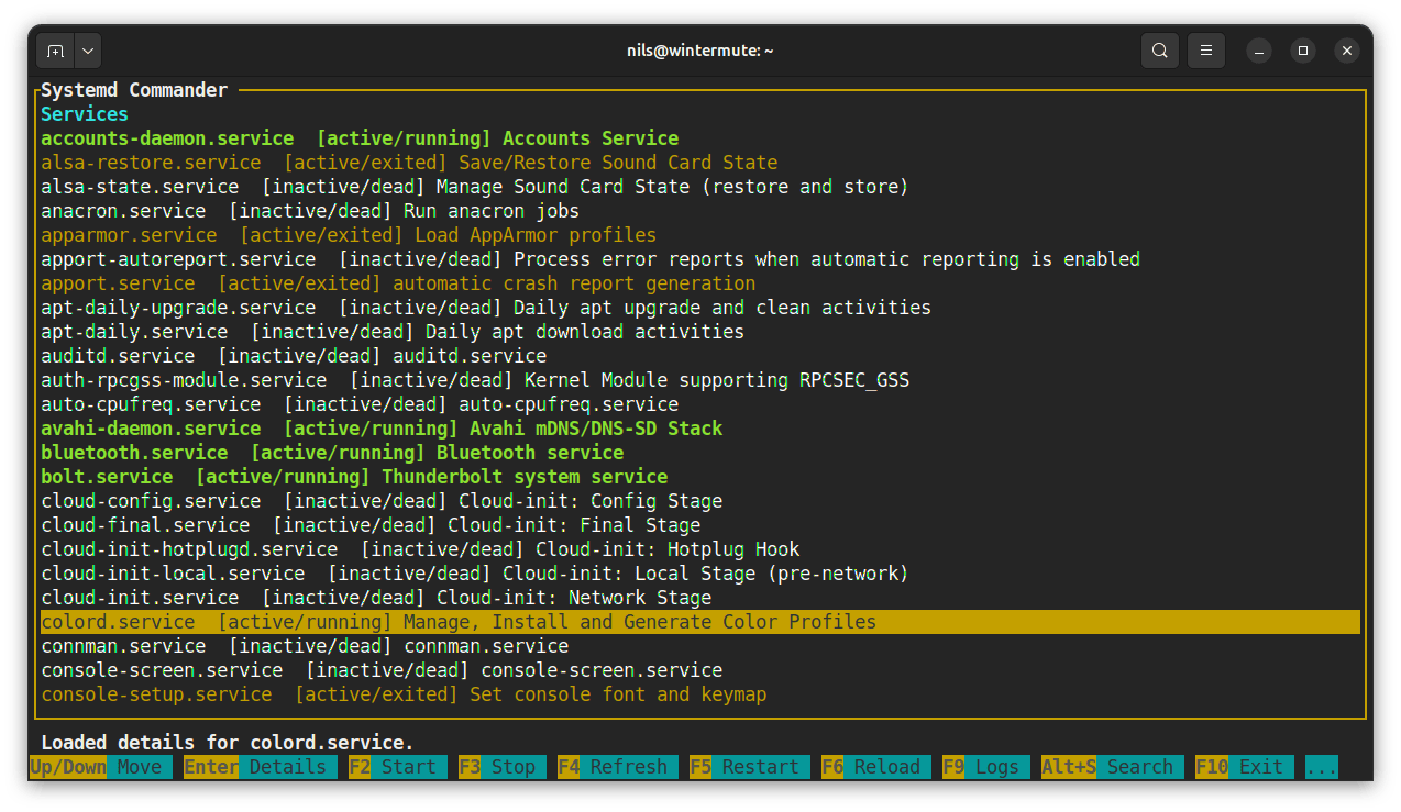systemd_commander in action