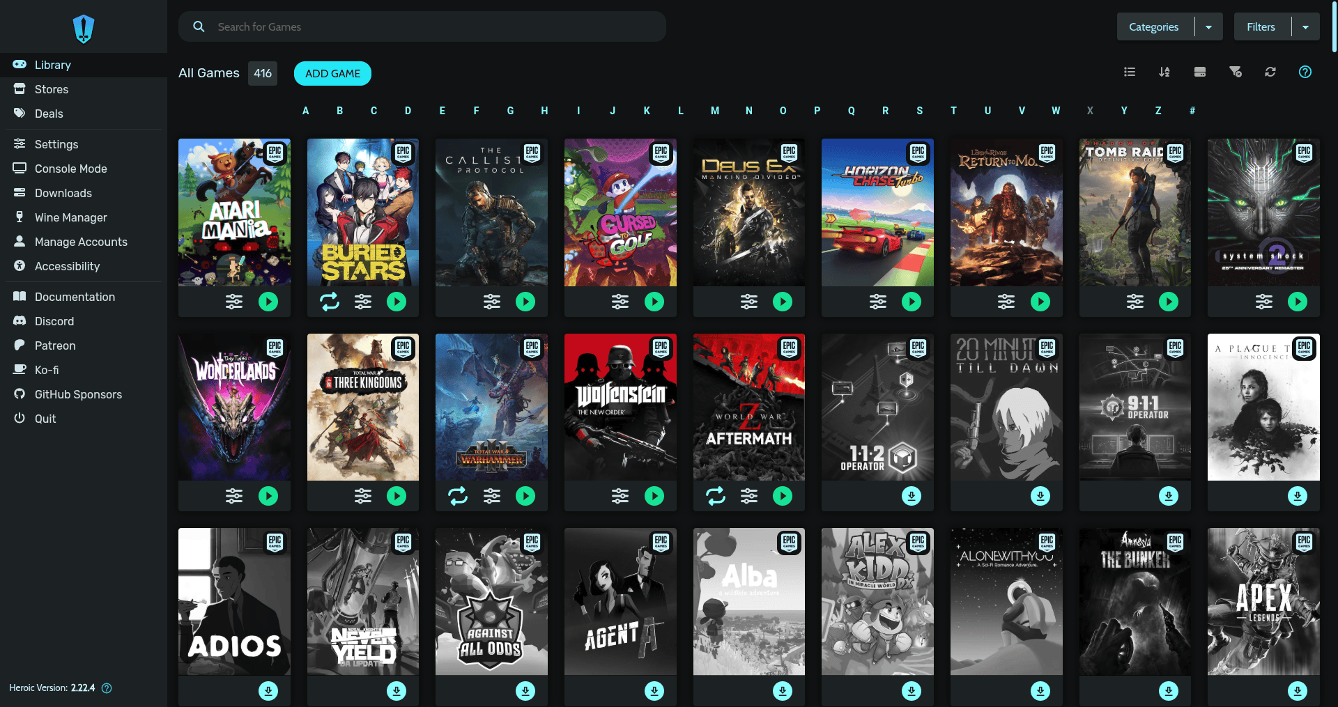 Heroic Games Launcher in action