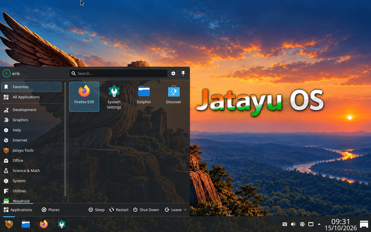 JatayuOS desktop