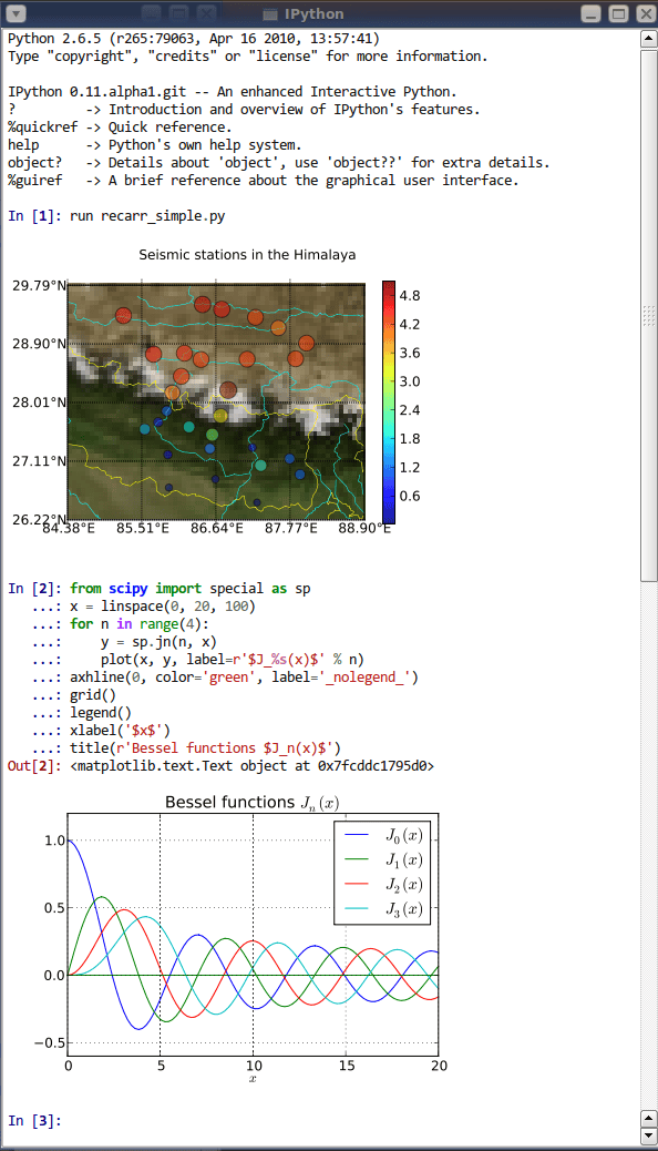 Jupyter QtConsole in action