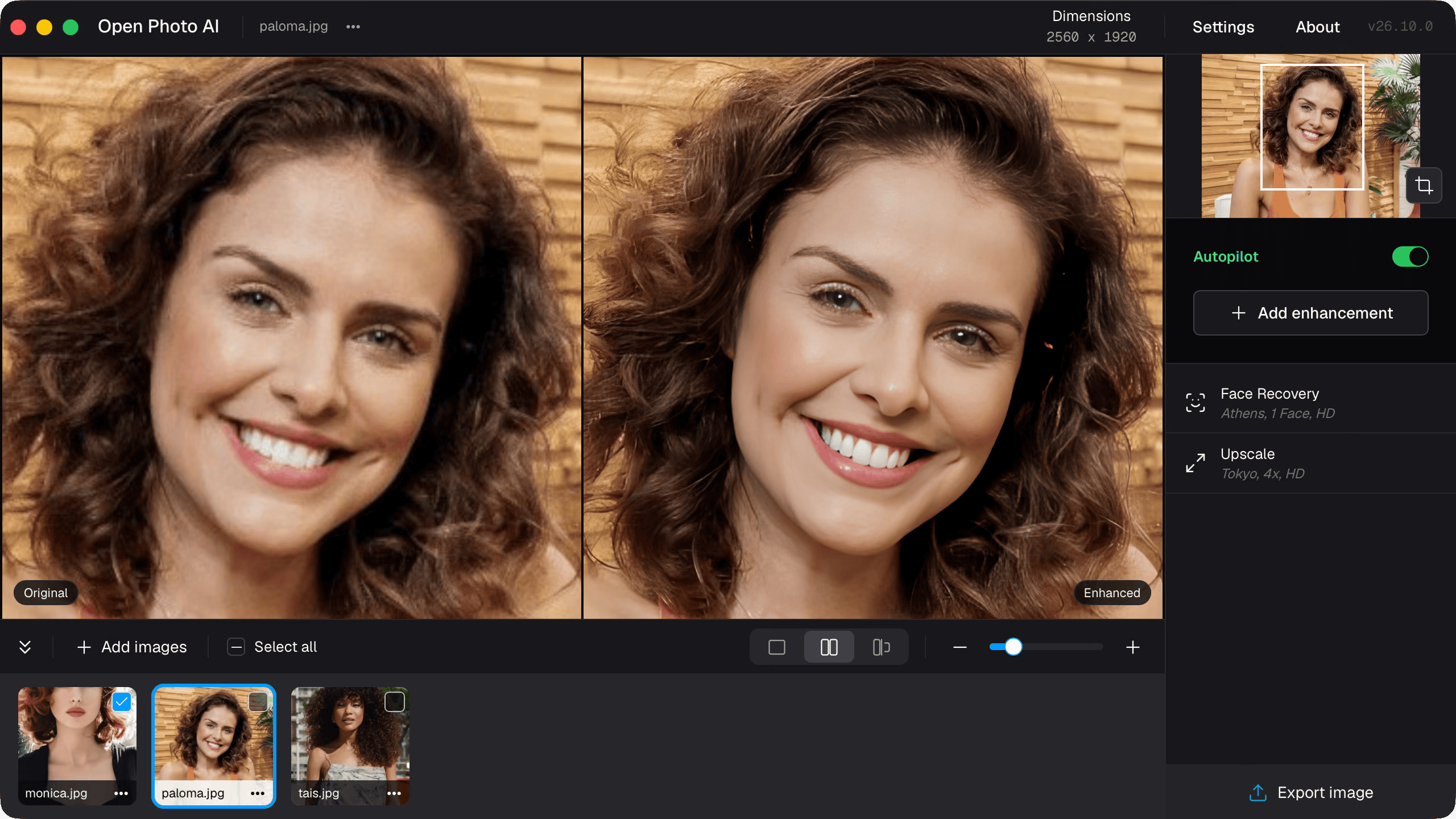 Open Photo AI in action