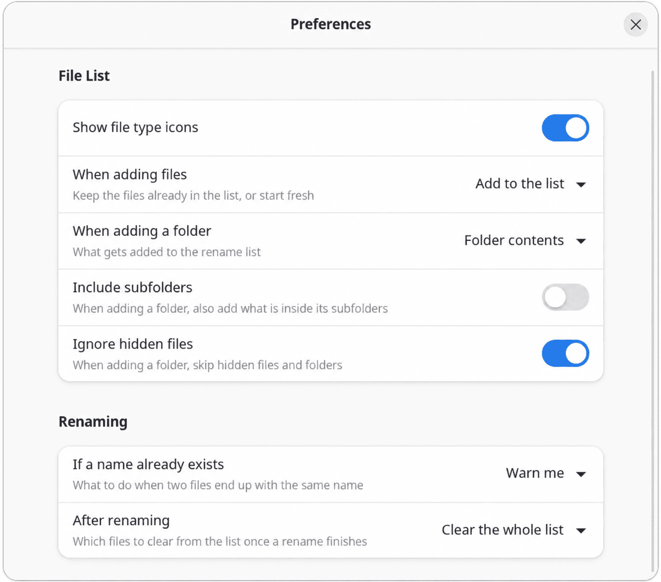 Preferences