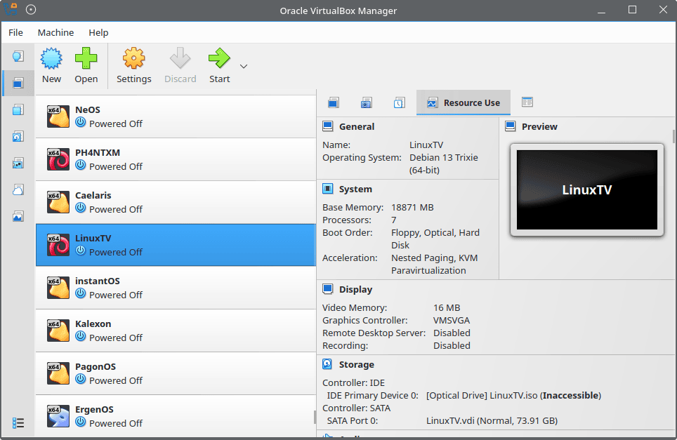 VirtualBox in action