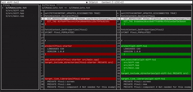 git-tui in action