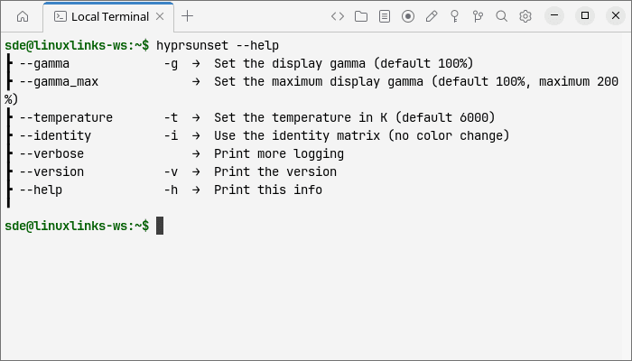 hyprsunset help